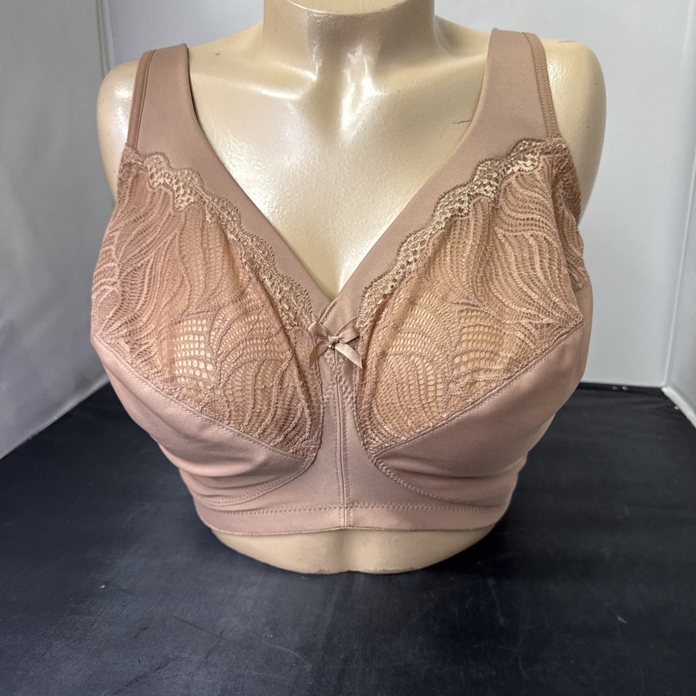 glamorise 36i beige wireless new bra  wide strap
